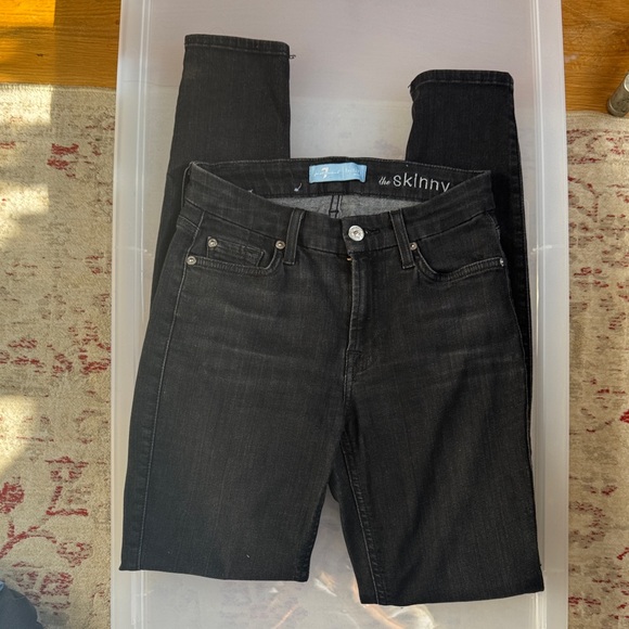 7 for all mankind Black Skinny Jeans - Picture 1 of 3